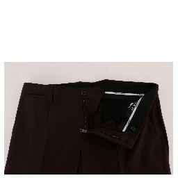 Purple Wool Stretch Formal Pants