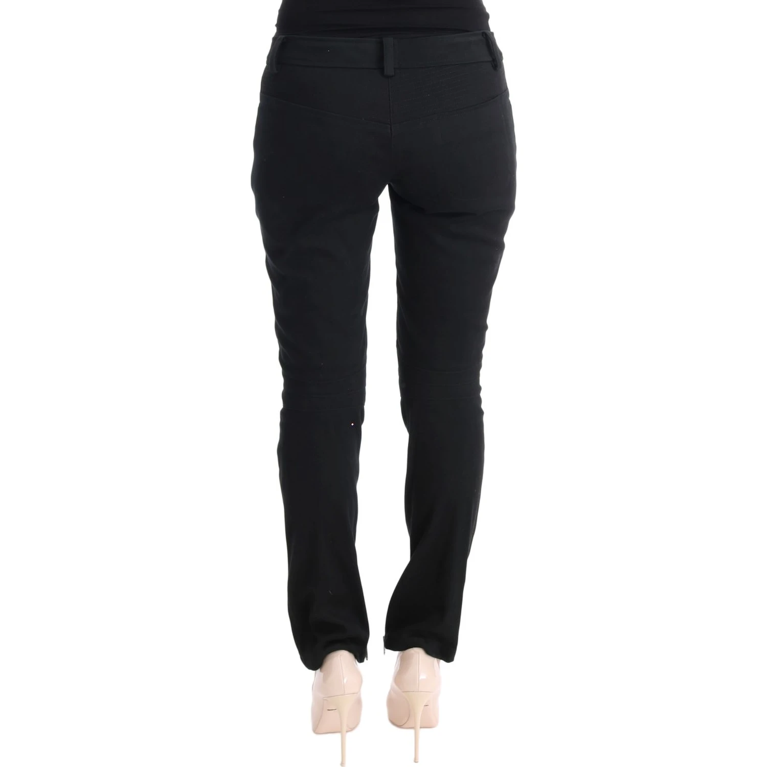 Black Cotton Slim Fit Casual Pants