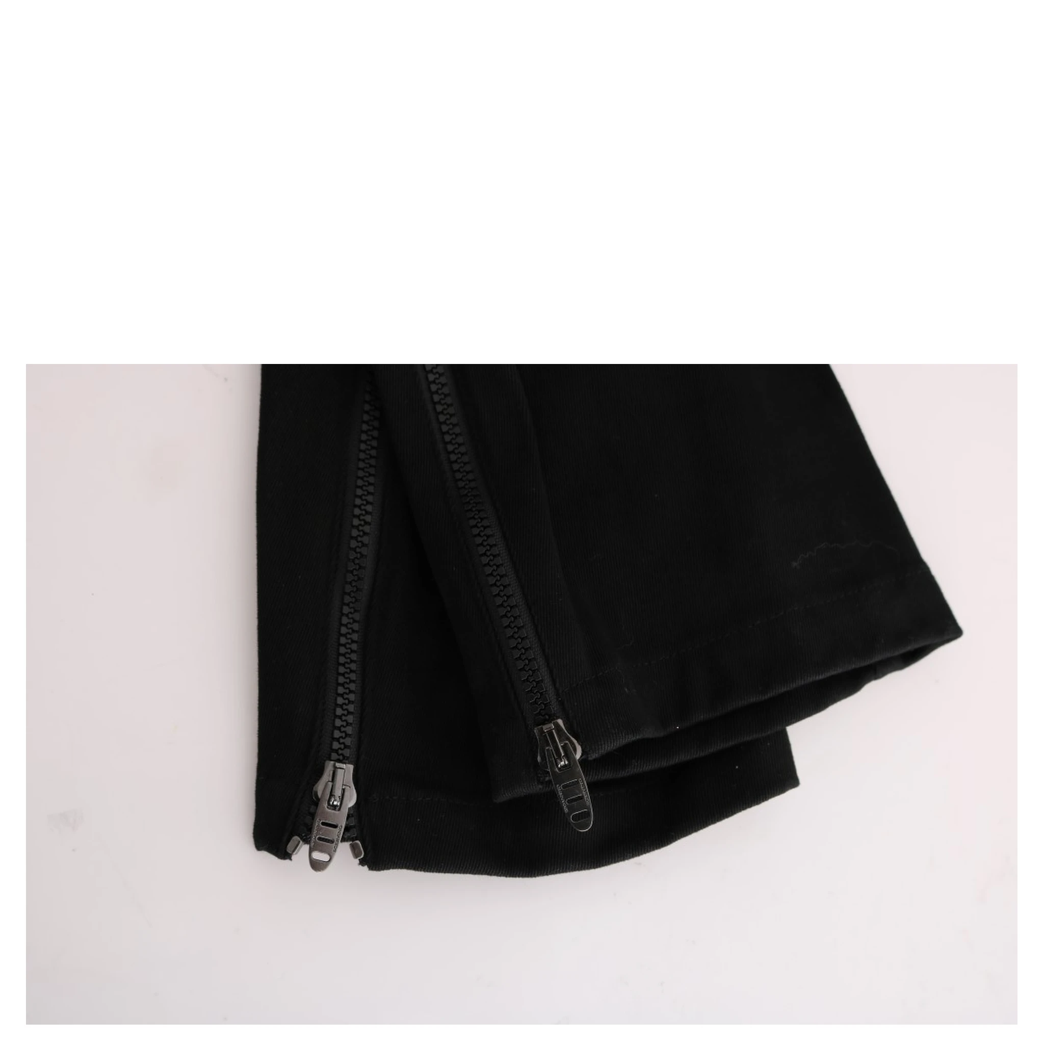 Black Cotton Slim Fit Casual Pants