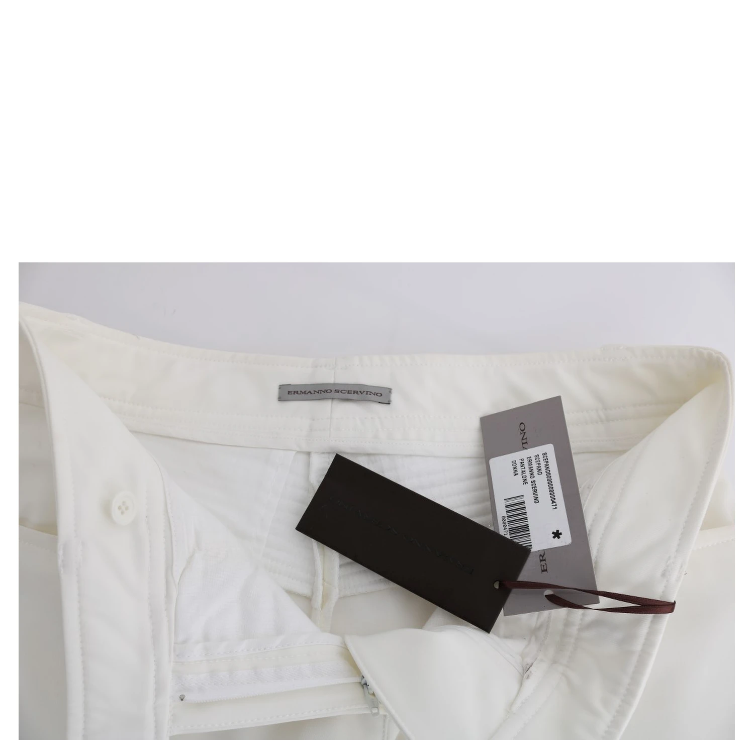 White Cotton Slim Fit Casual Pants