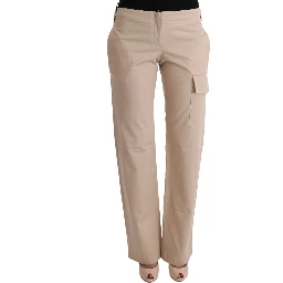 Beige Cotton Wool Regular Fit Pants