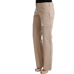 Beige Cotton Wool Regular Fit Pants