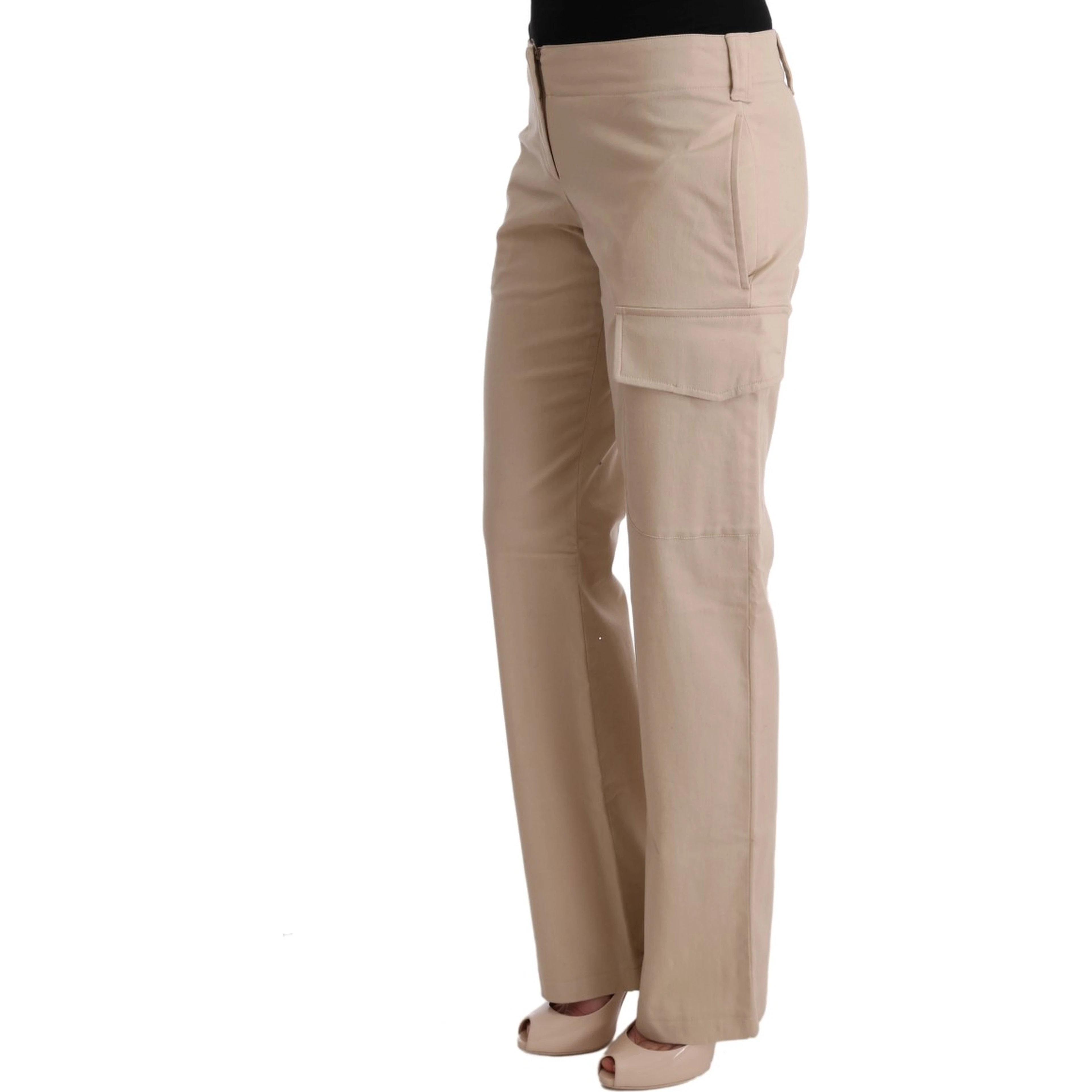 Beige Cotton Wool Regular Fit Pants