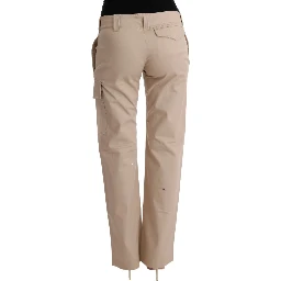 Beige Cotton Wool Regular Fit Pants