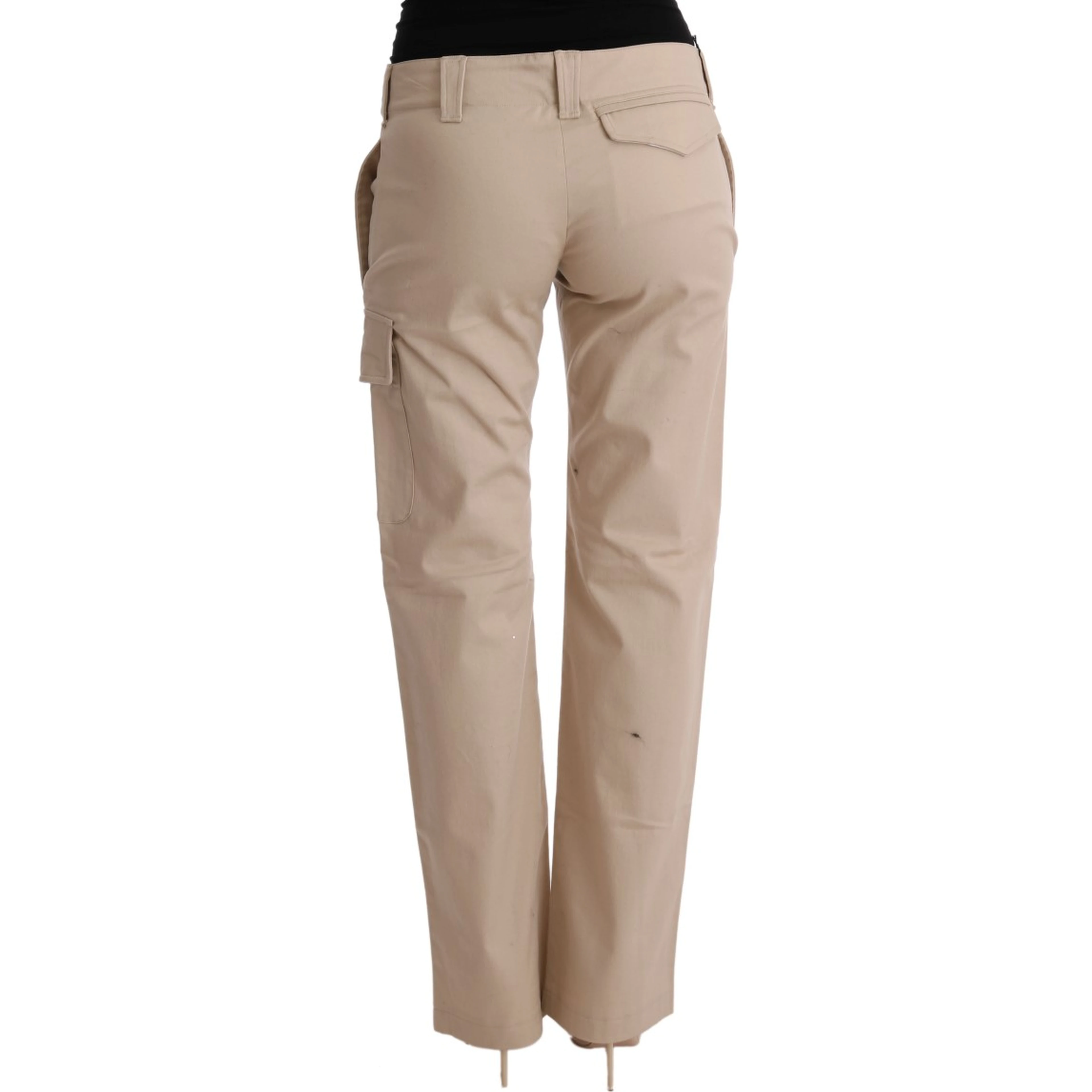 Beige Cotton Wool Regular Fit Pants