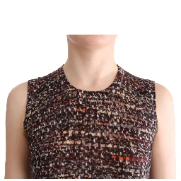 Multicolor Print Knit Top Wool T-shirt