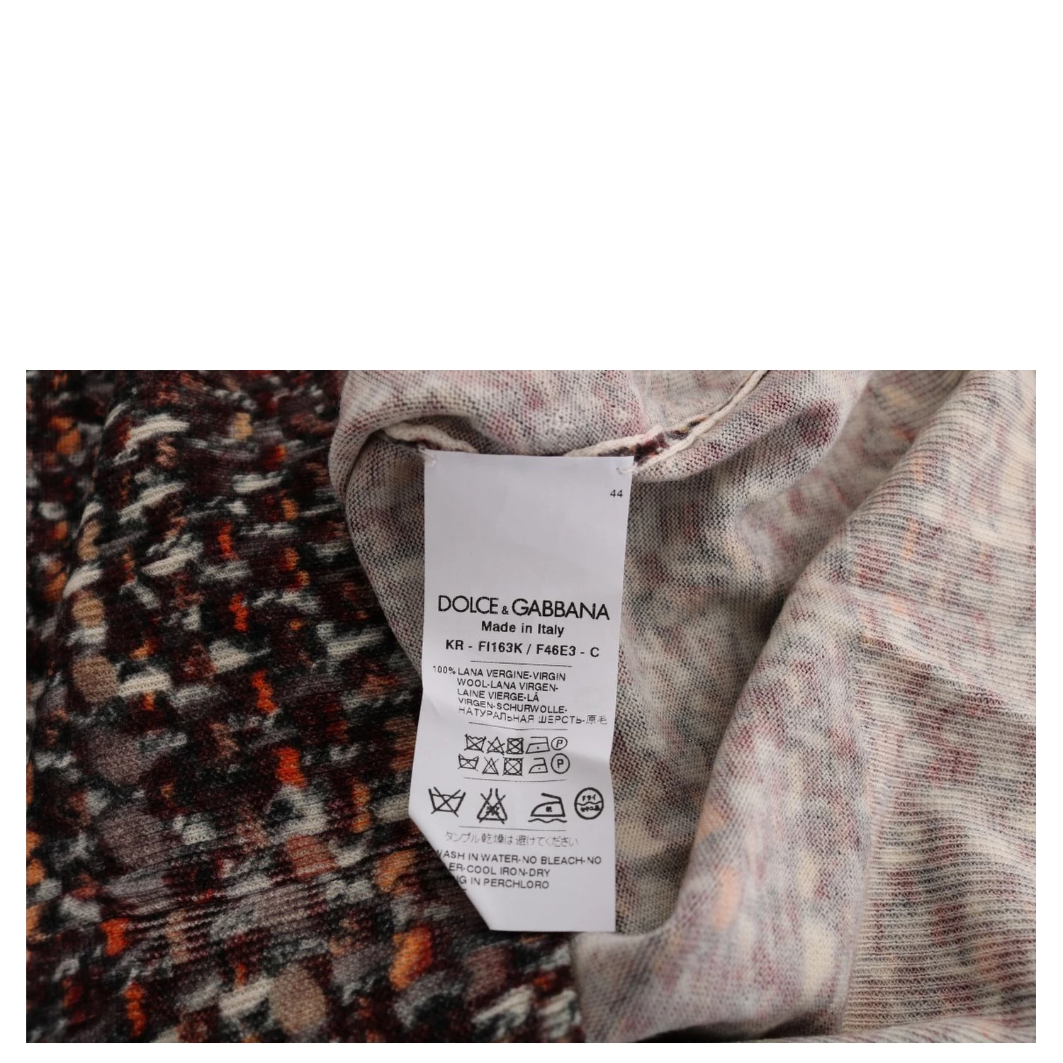 Multicolor Print Knit Top Wool T-shirt