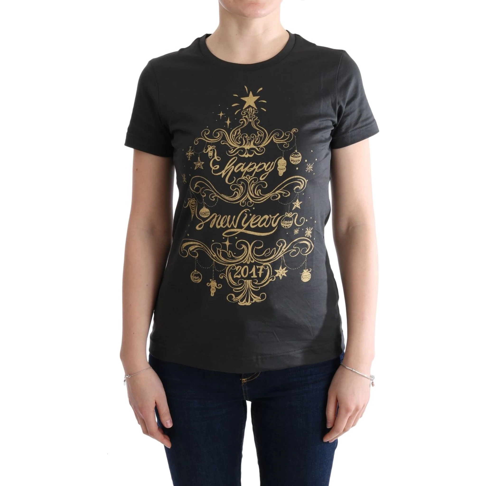 Gray Cotton 2017 Motive T-Shirt