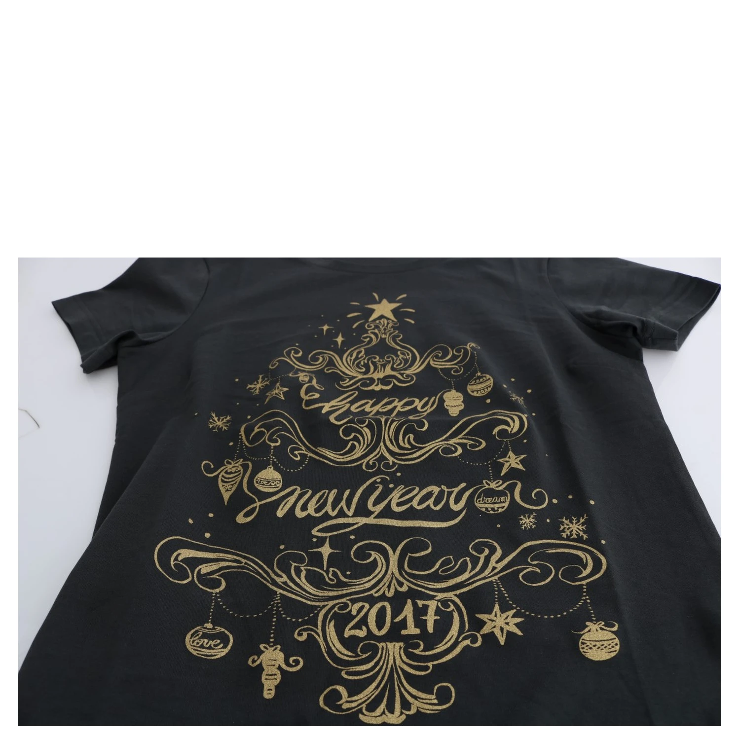 Gray Cotton 2017 Motive T-Shirt