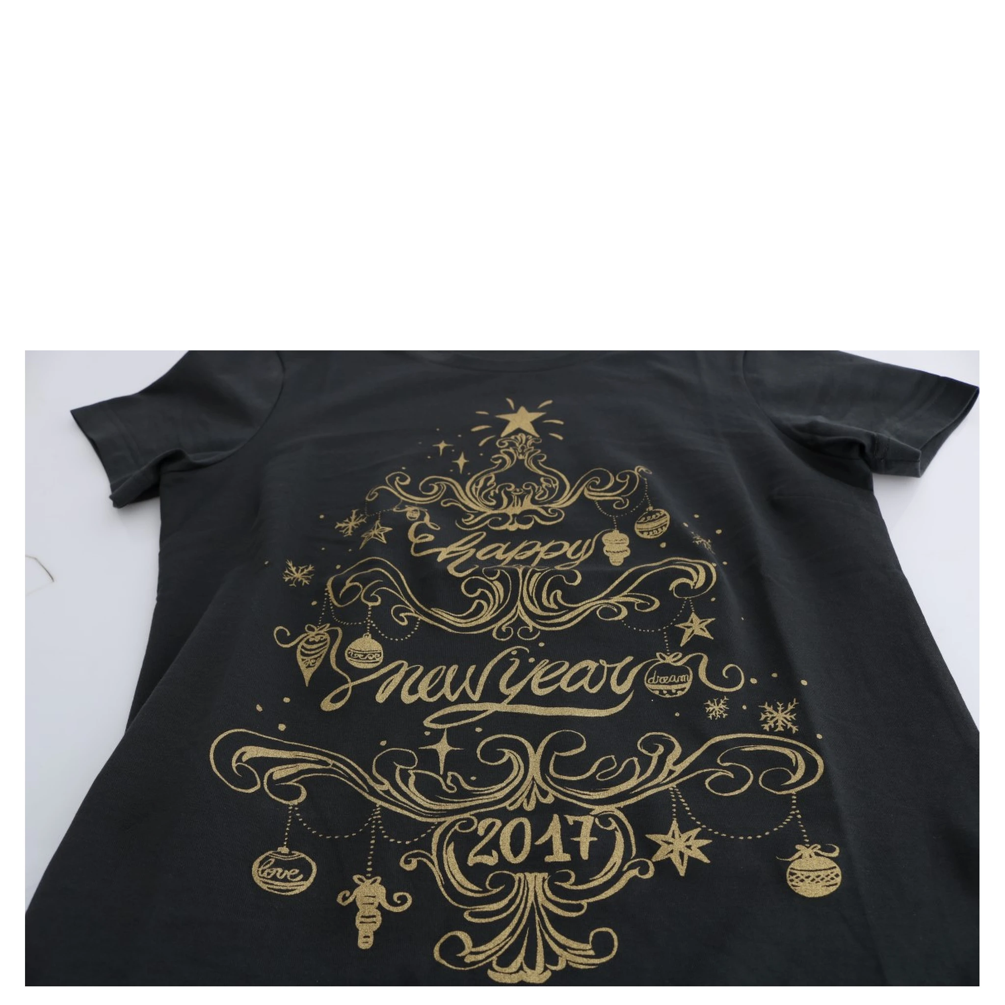 Gray Cotton 2017 Motive T-Shirt