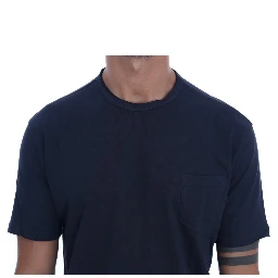 Blue Cotton Crewneck T-Shirt
