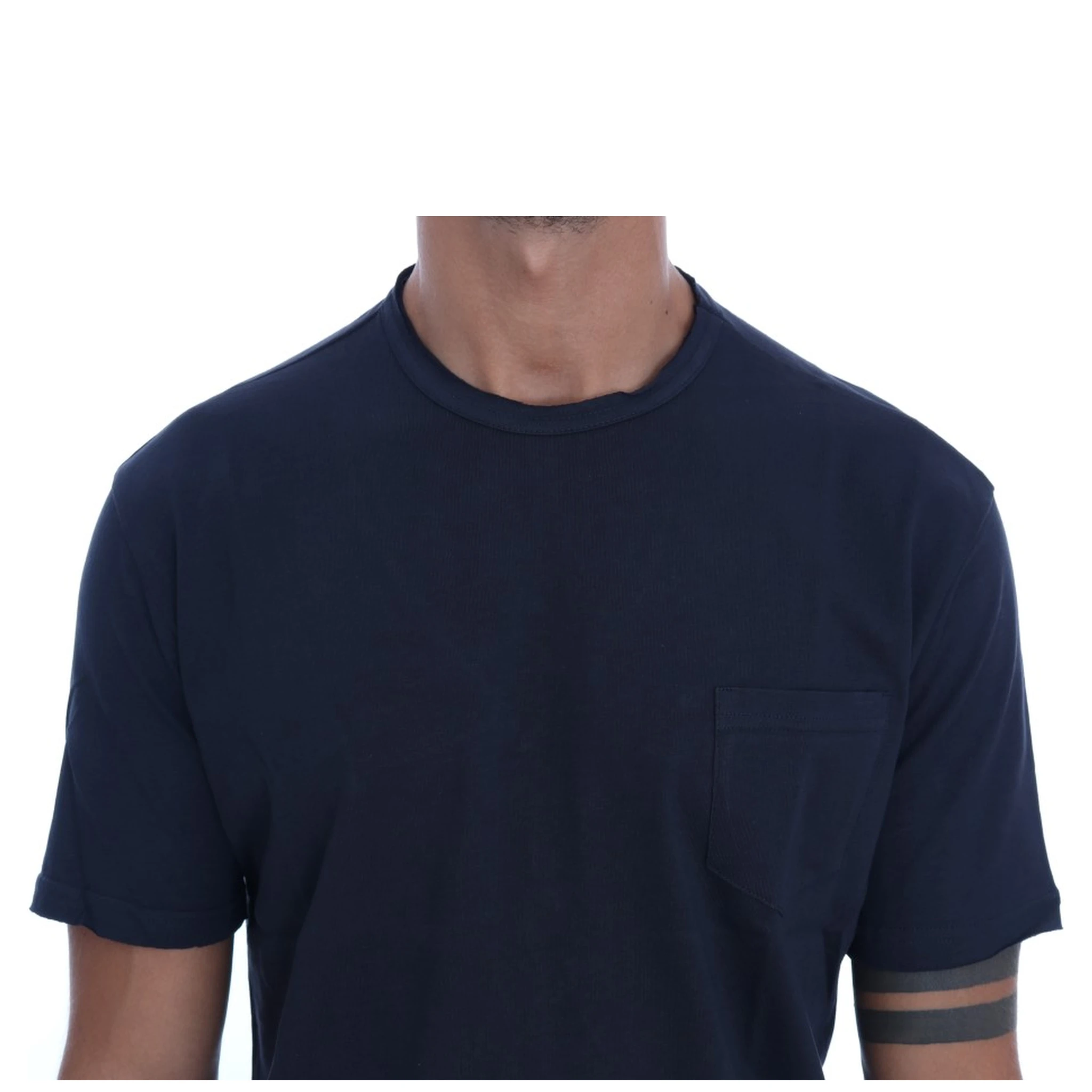 Blue Cotton Crewneck T-Shirt