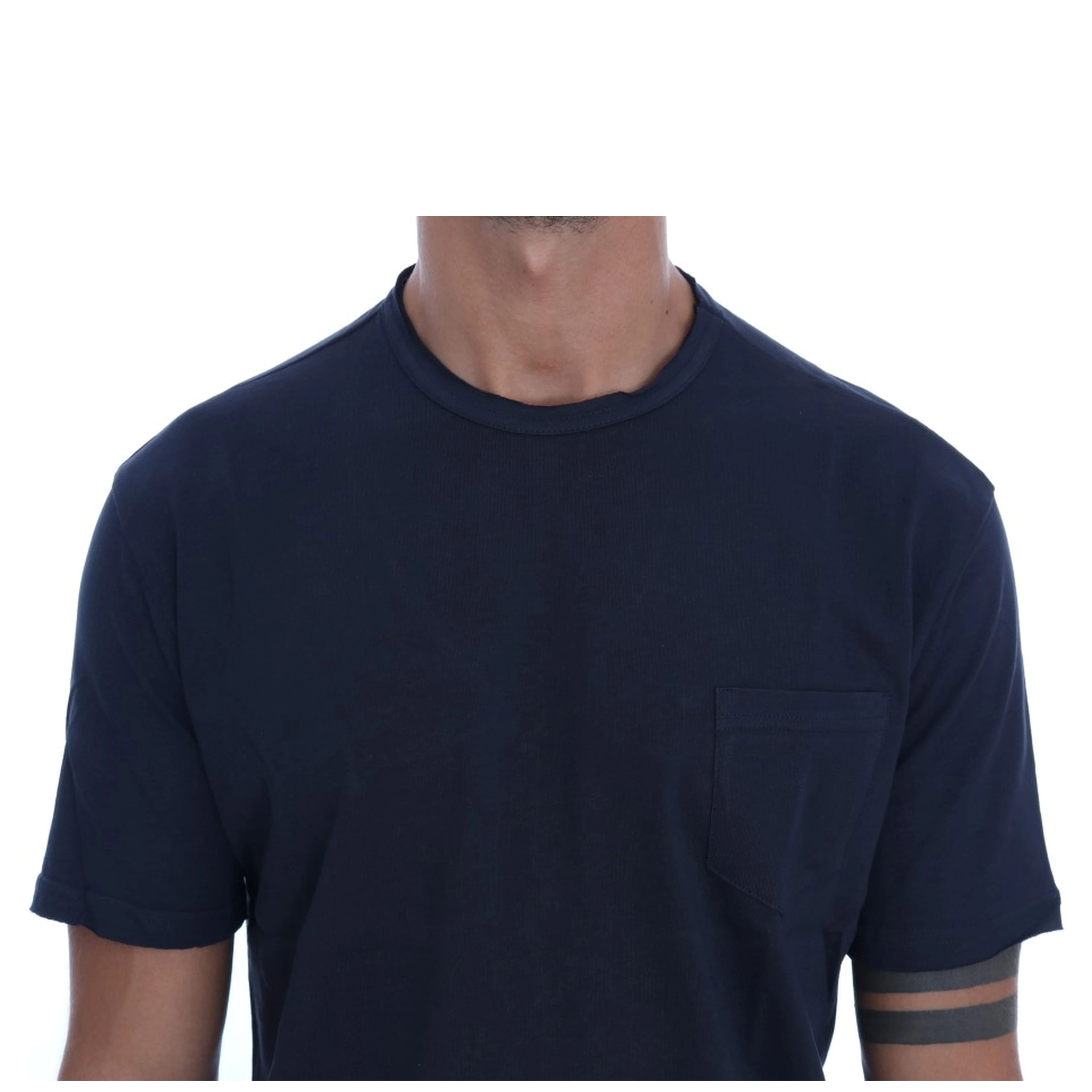 Blue Cotton Crewneck T-Shirt