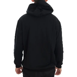 Black Gym Casual Hooded Cotton Sweater