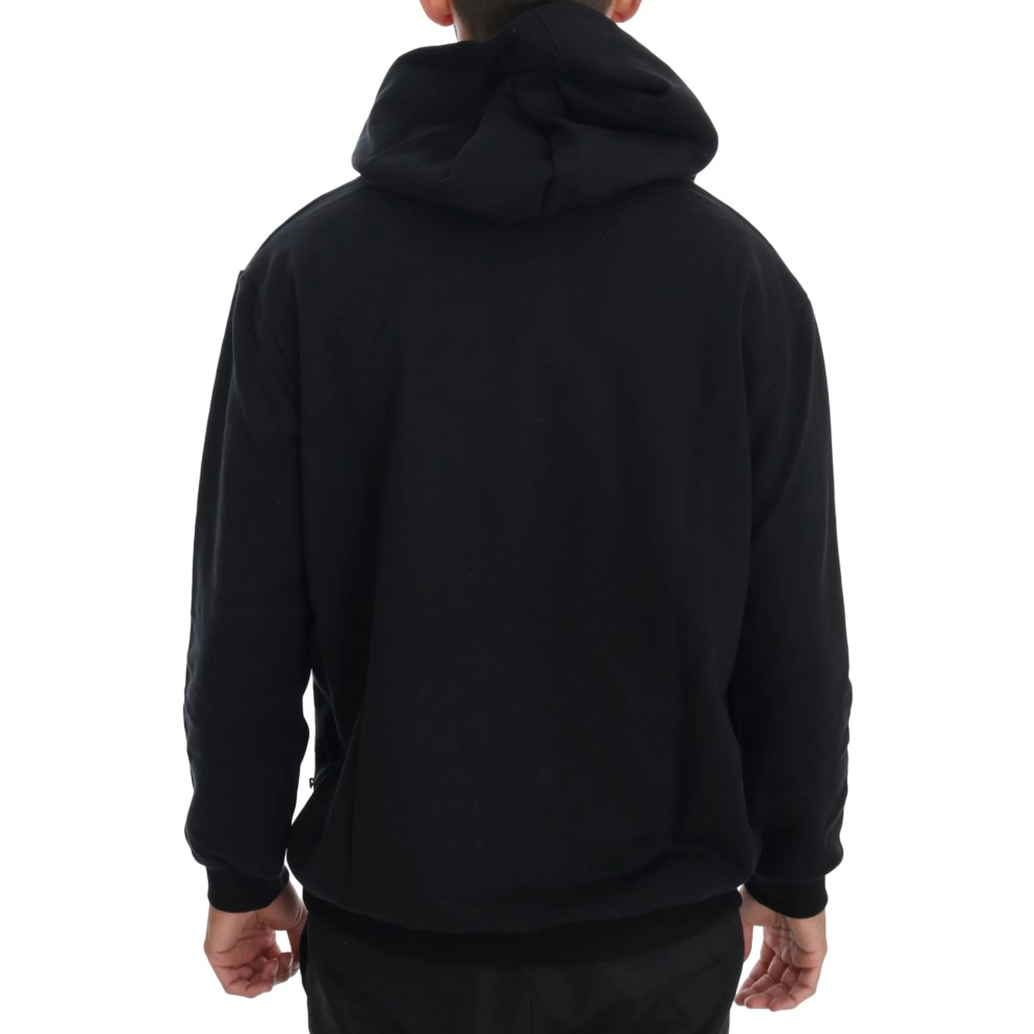 Black Gym Casual Hooded Cotton Sweater