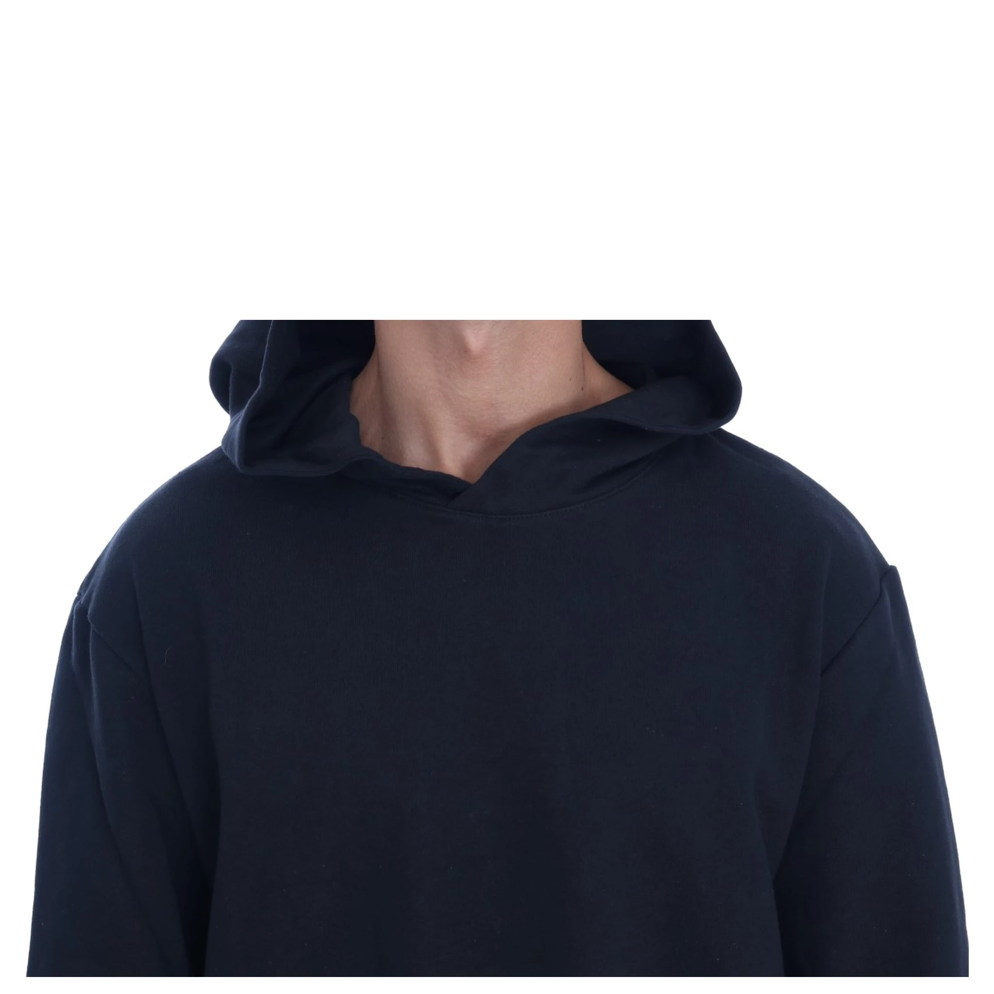 Black Gym Casual Hooded Cotton Sweater