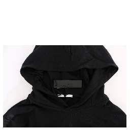 Black Gym Casual Hooded Cotton Sweater