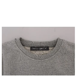 Gray Cotton Crewneck Pullover Sweater