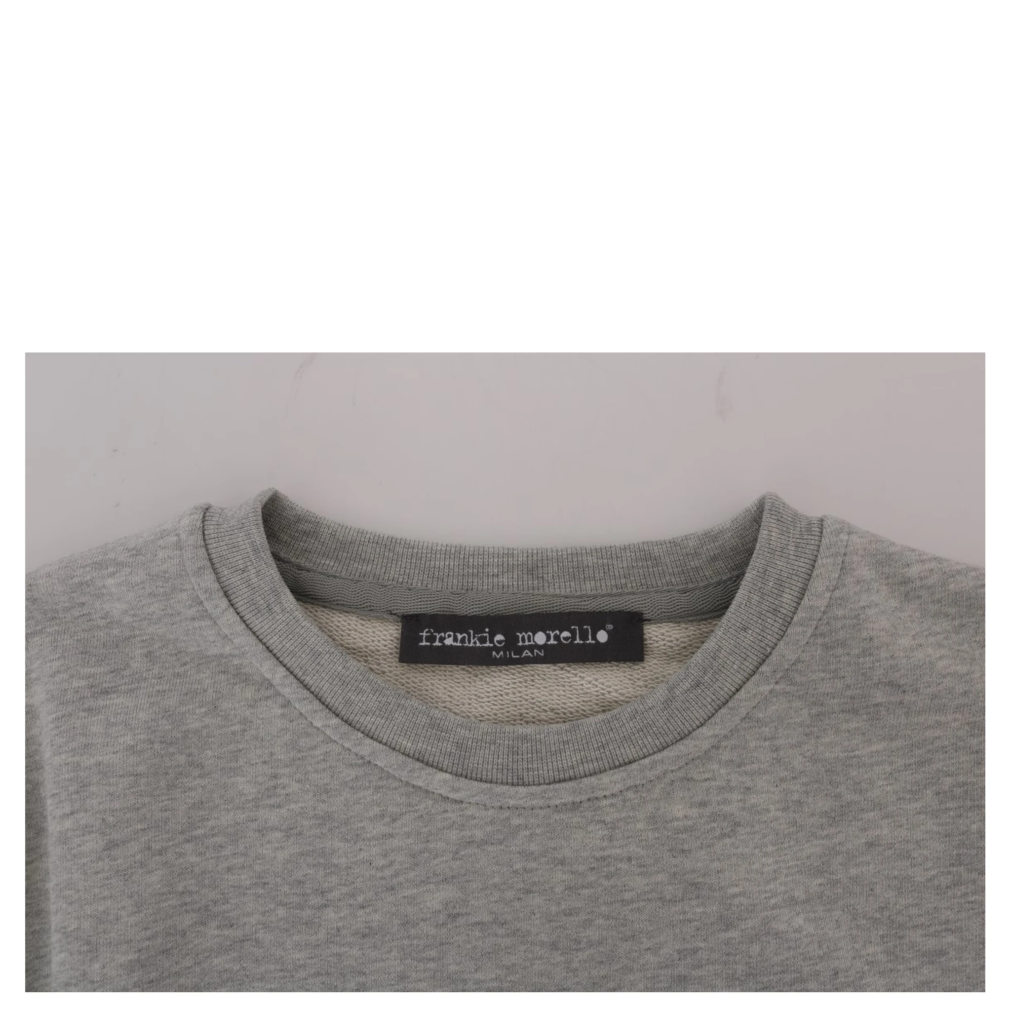 Gray Cotton Crewneck Pullover Sweater