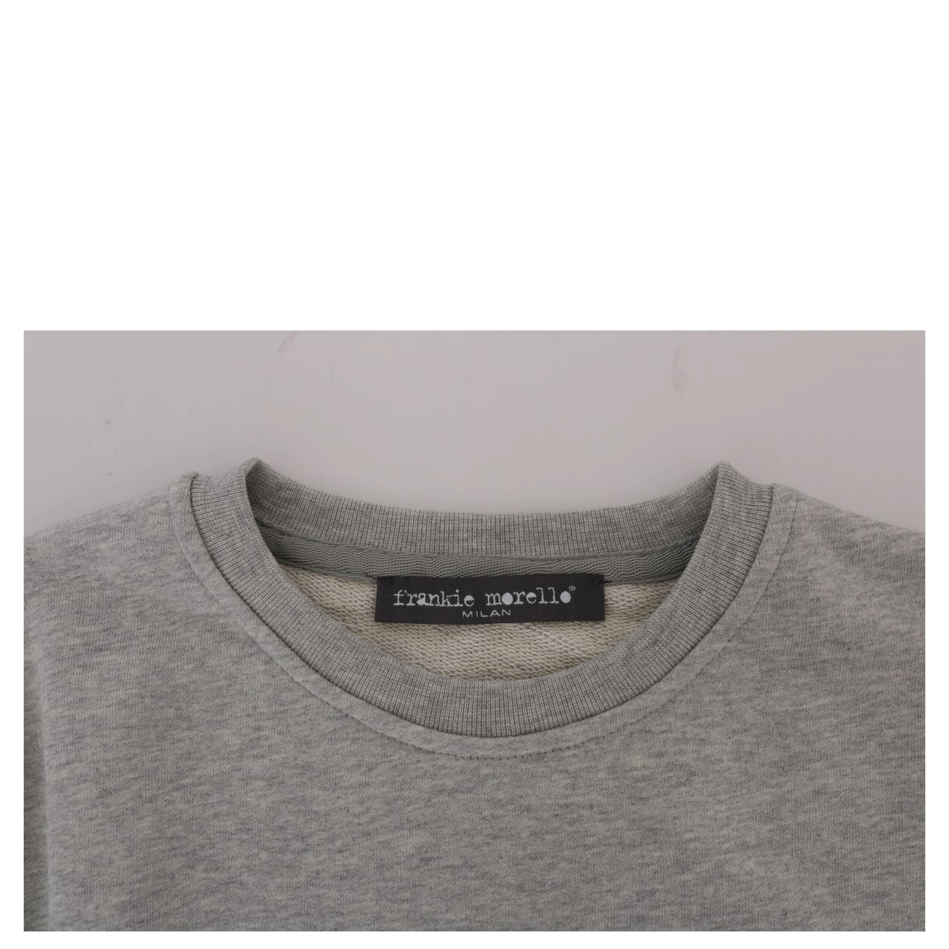 Gray Cotton Crewneck Pullover Sweater