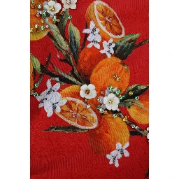 Orange Print Crystal-Embellished Blouse