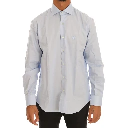 Light Blue Cotton Slim Fit Dress Shirt