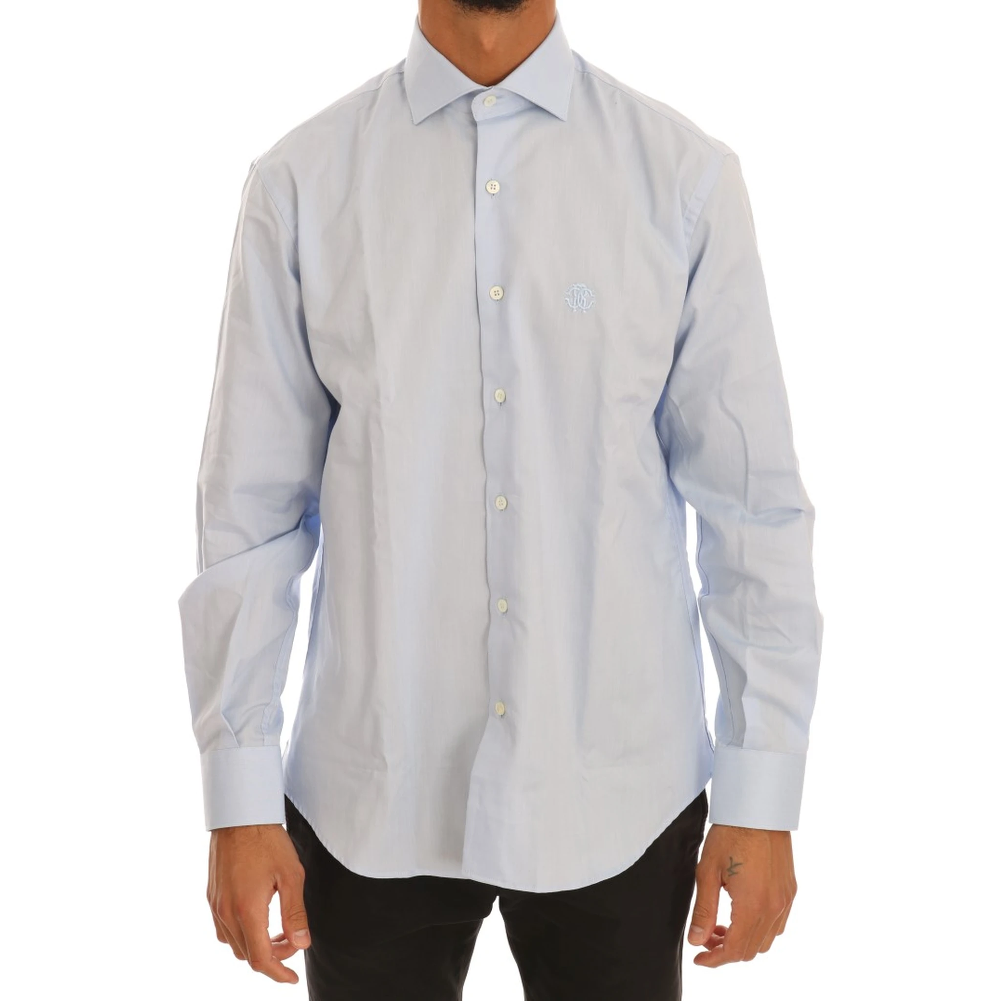Light Blue Cotton Slim Fit Dress Shirt