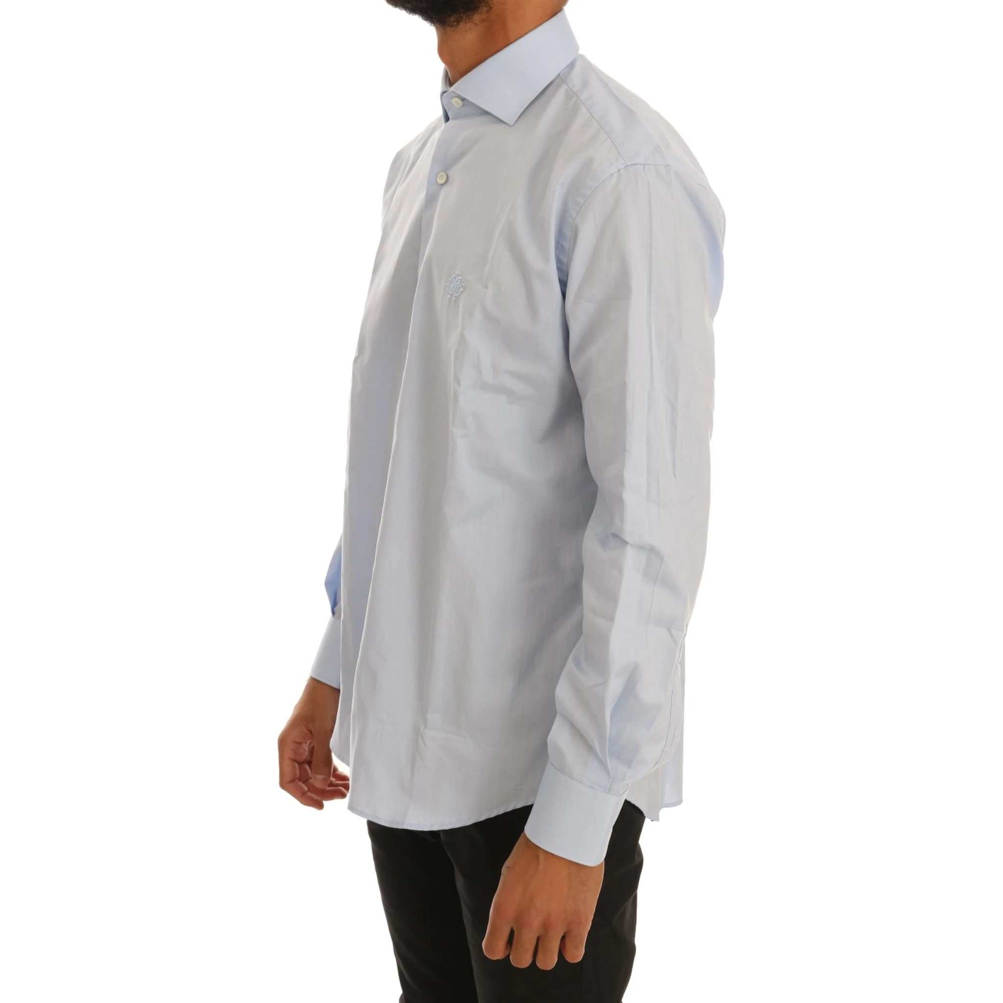 Light Blue Cotton Slim Fit Dress Shirt
