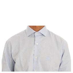 Light Blue Cotton Slim Fit Dress Shirt