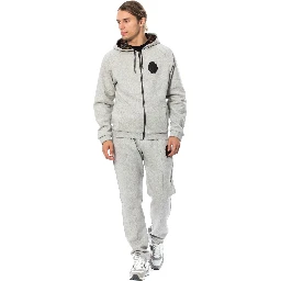 Gray Cotton Hooded Sweatsuit