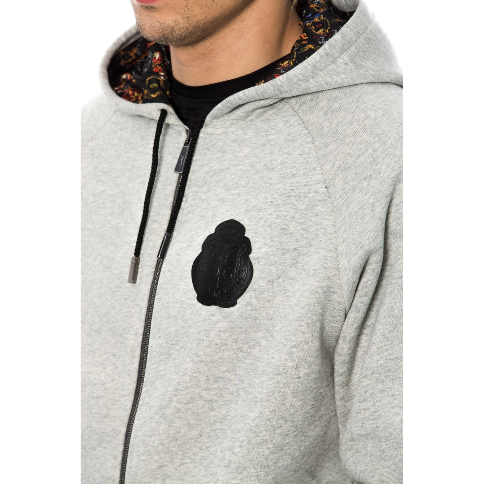 Gray Cotton Hooded Sweatsuit