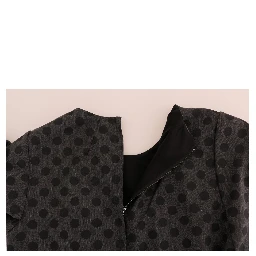 Gray Polka Dotted Wool Stretch Dress