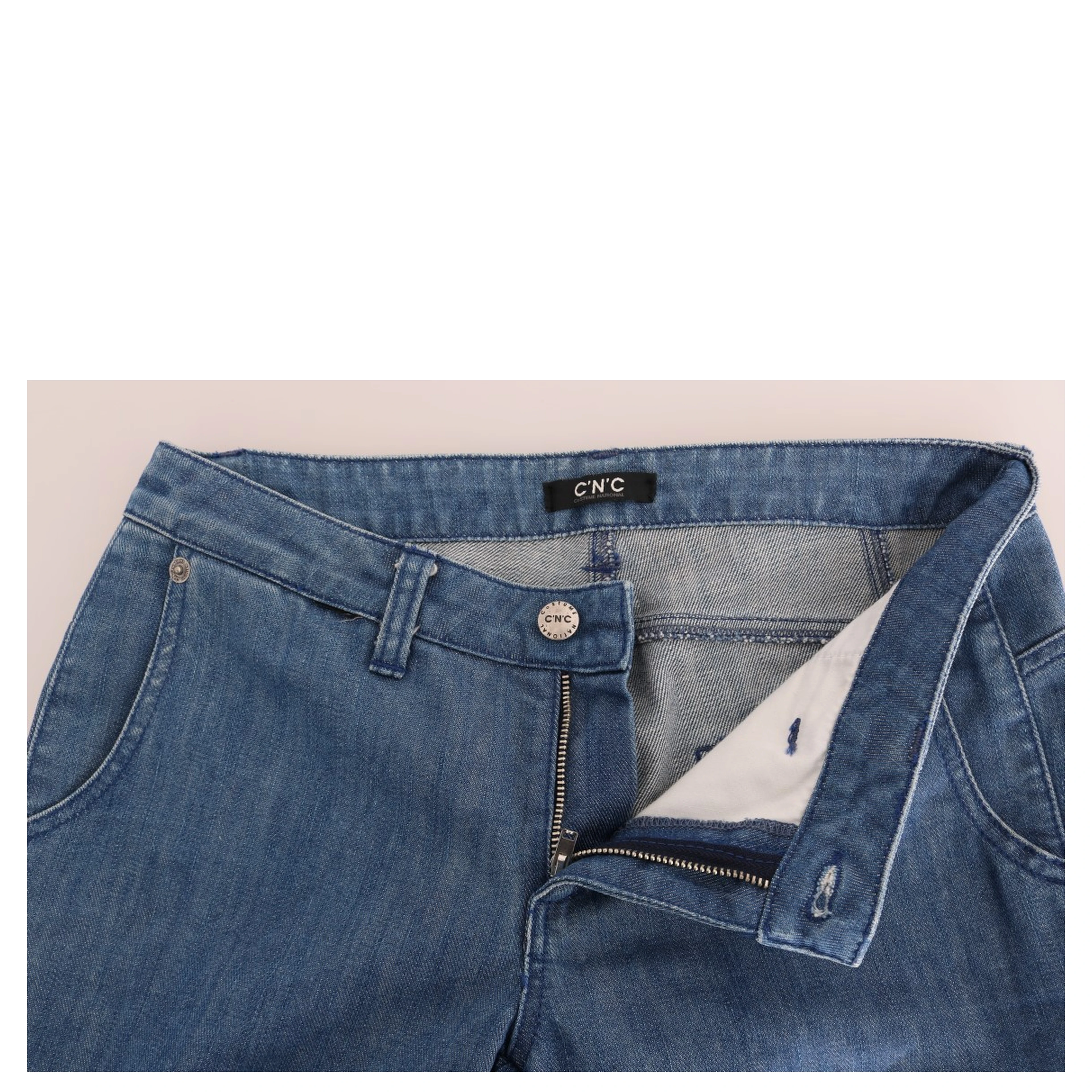 Blue Wash Cotton Slim Denim Jeans