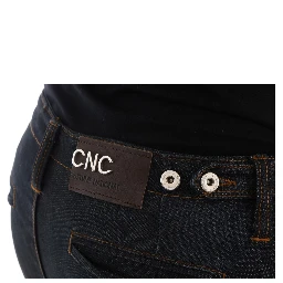 Dark Blue Cotton Slim Fit Jeans
