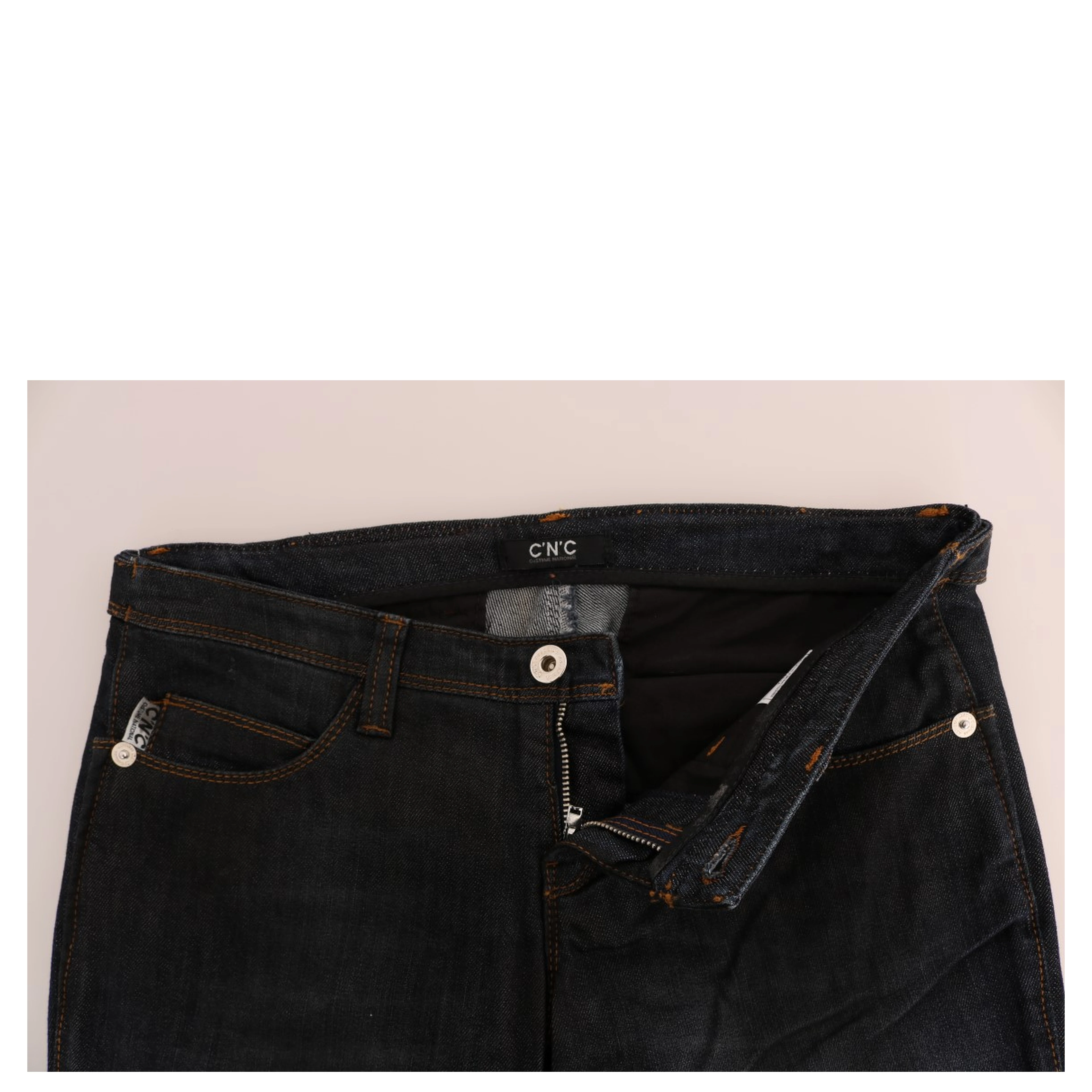 Dark Blue Cotton Slim Fit Jeans
