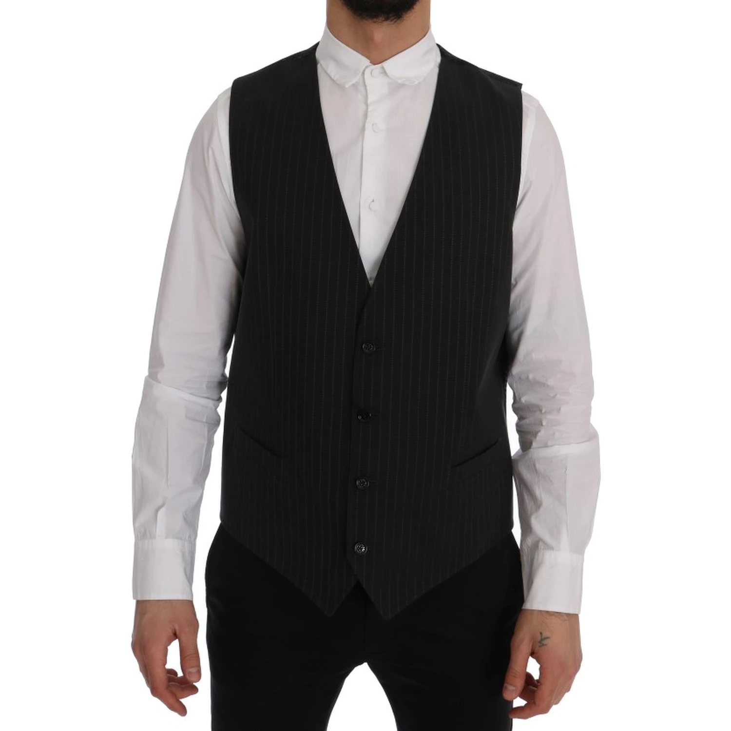 Gray STAFF Cotton Striped Vest