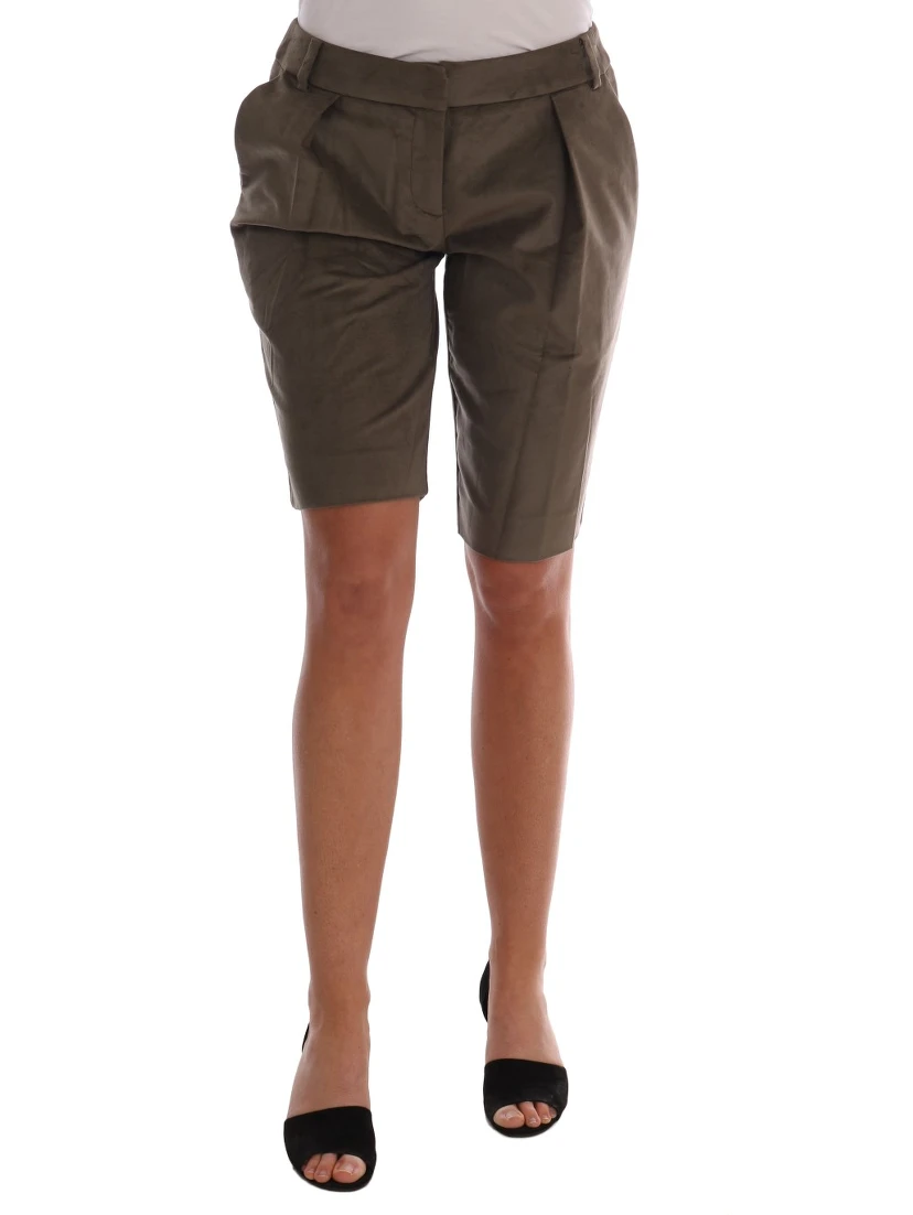 Brown Velvet Bermuda Shorts