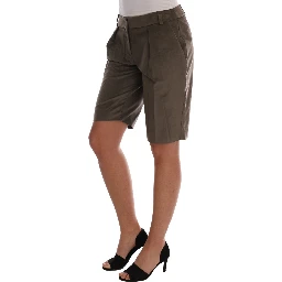 Brown Velvet Bermuda Shorts