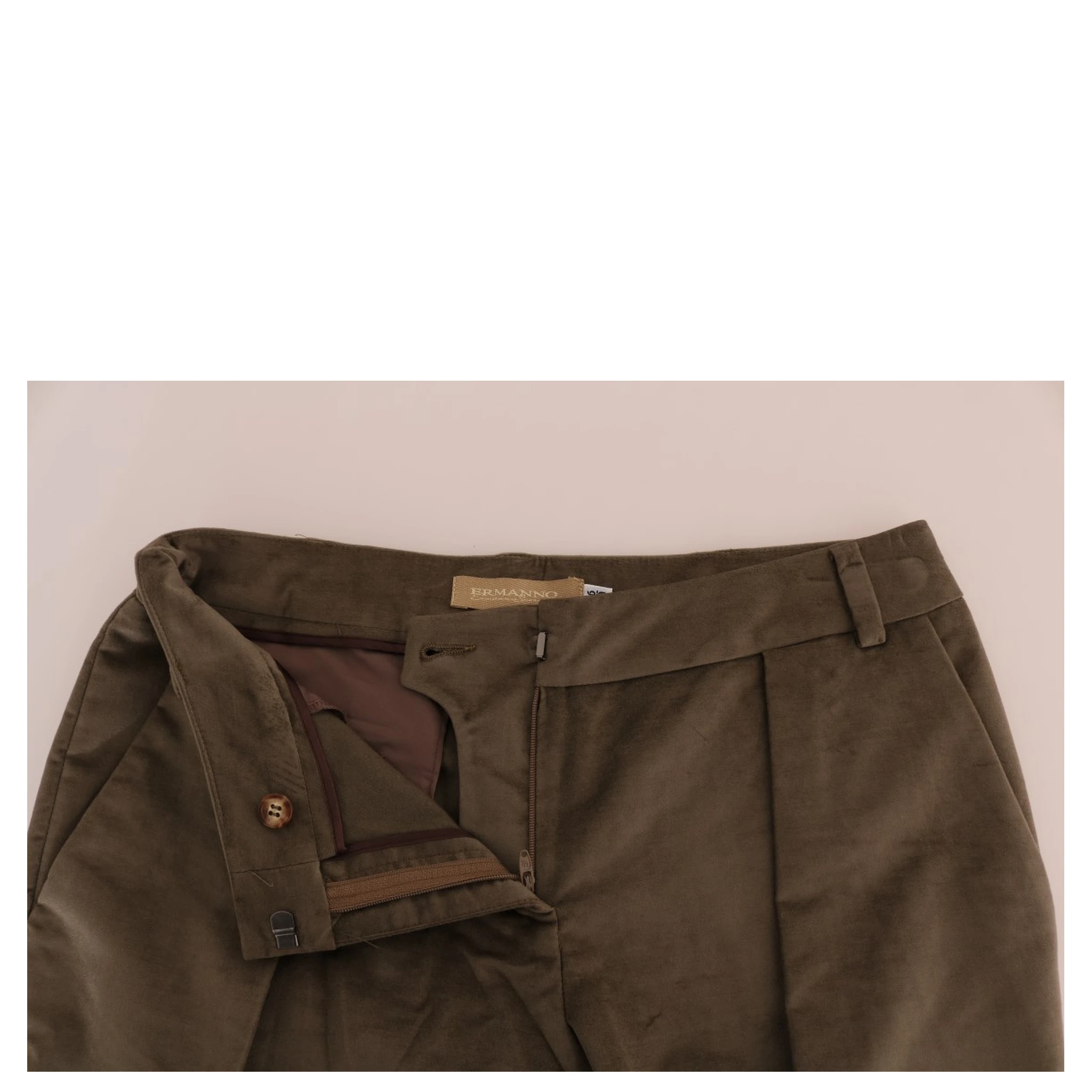 Brown Velvet Bermuda Shorts