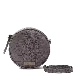 Gray Leather Crossbody Bag