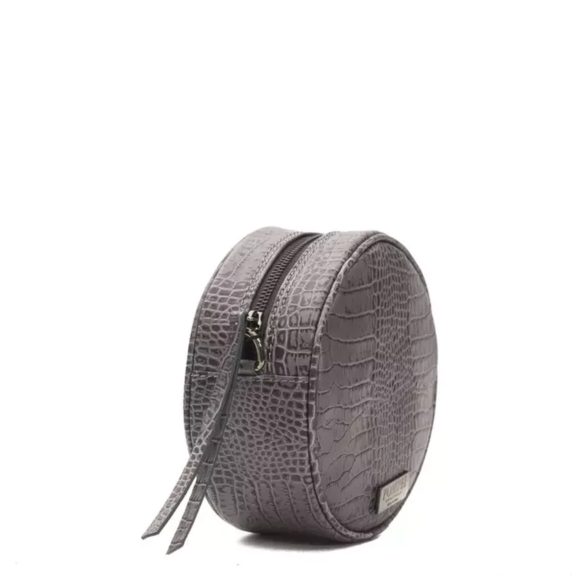 Gray Leather Crossbody Bag
