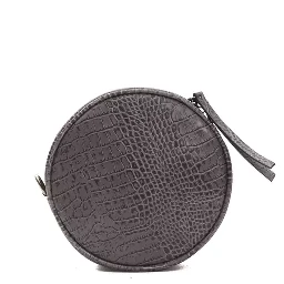 Gray Leather Crossbody Bag