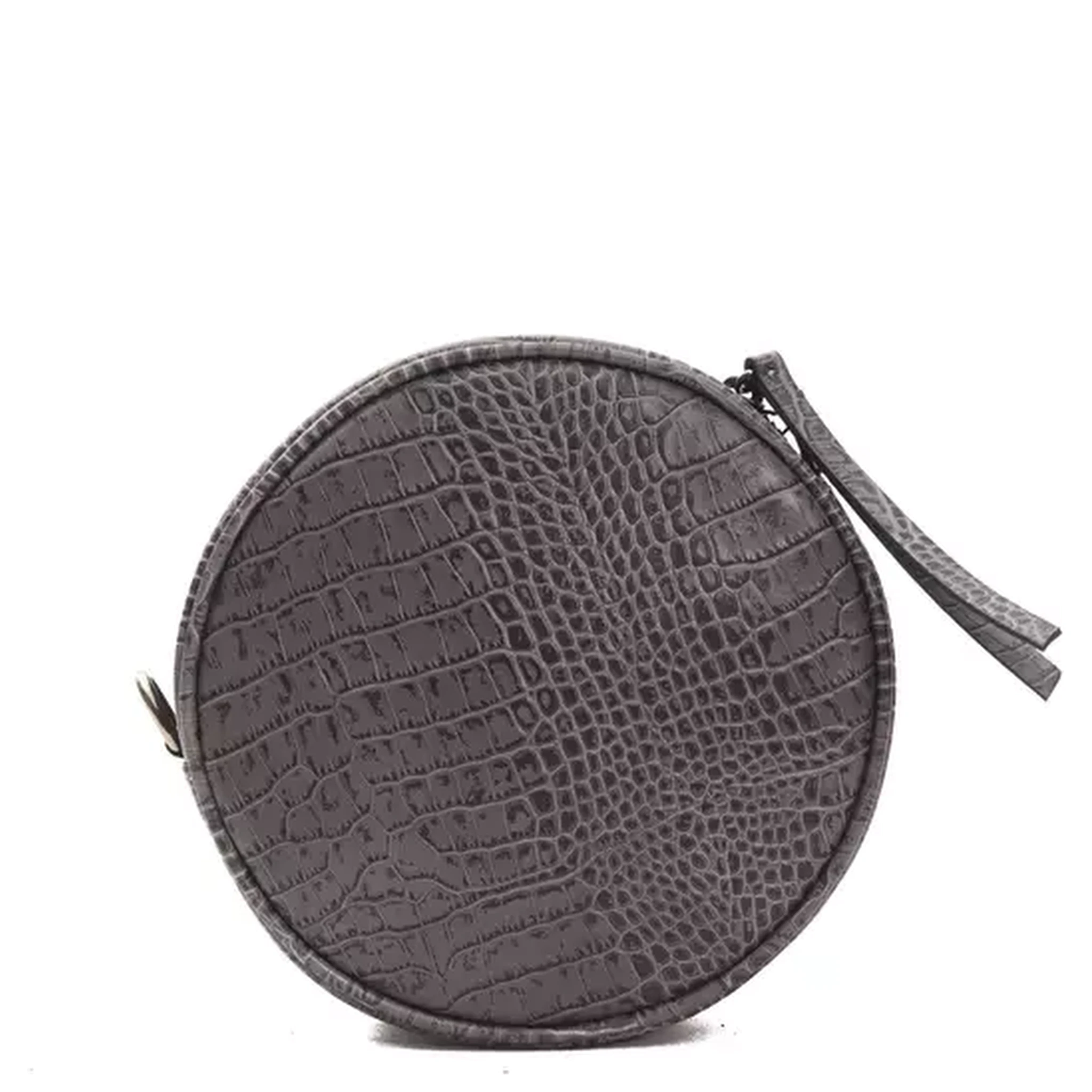 Gray Leather Crossbody Bag