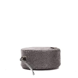 Gray Leather Crossbody Bag