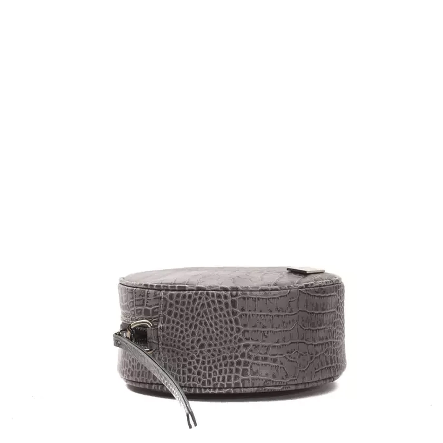 Gray Leather Crossbody Bag