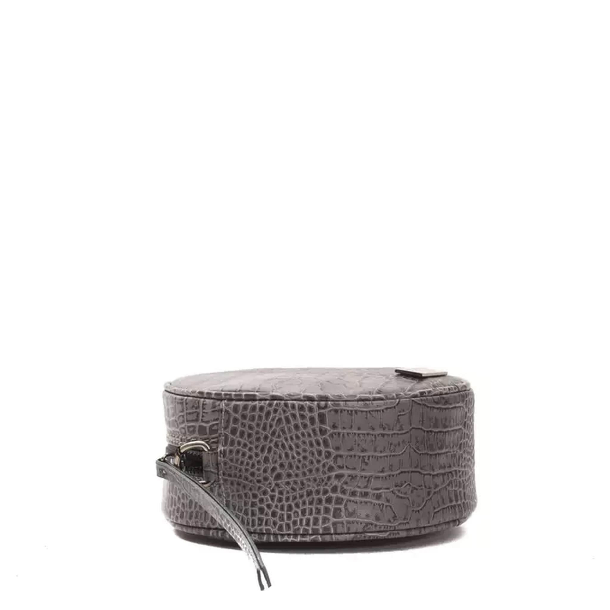 Gray Leather Crossbody Bag