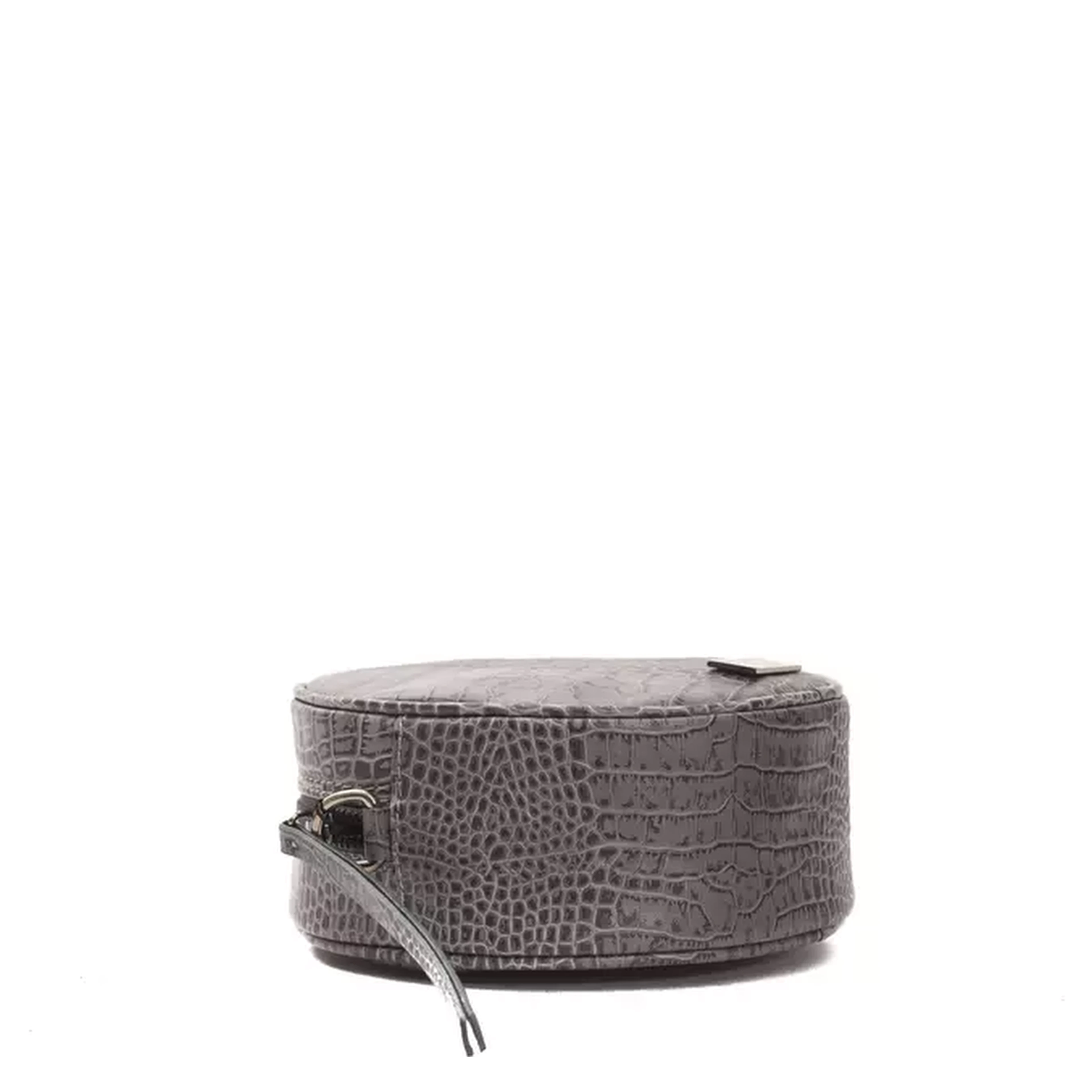 Gray Leather Crossbody Bag