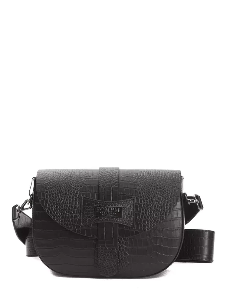 Black Leather Crossbody Bag