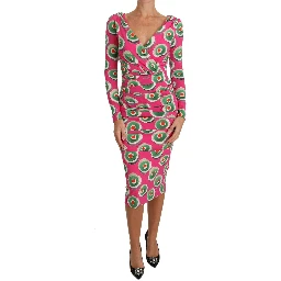 Pink Silk Cup Cake Sheath Stretch  Dress