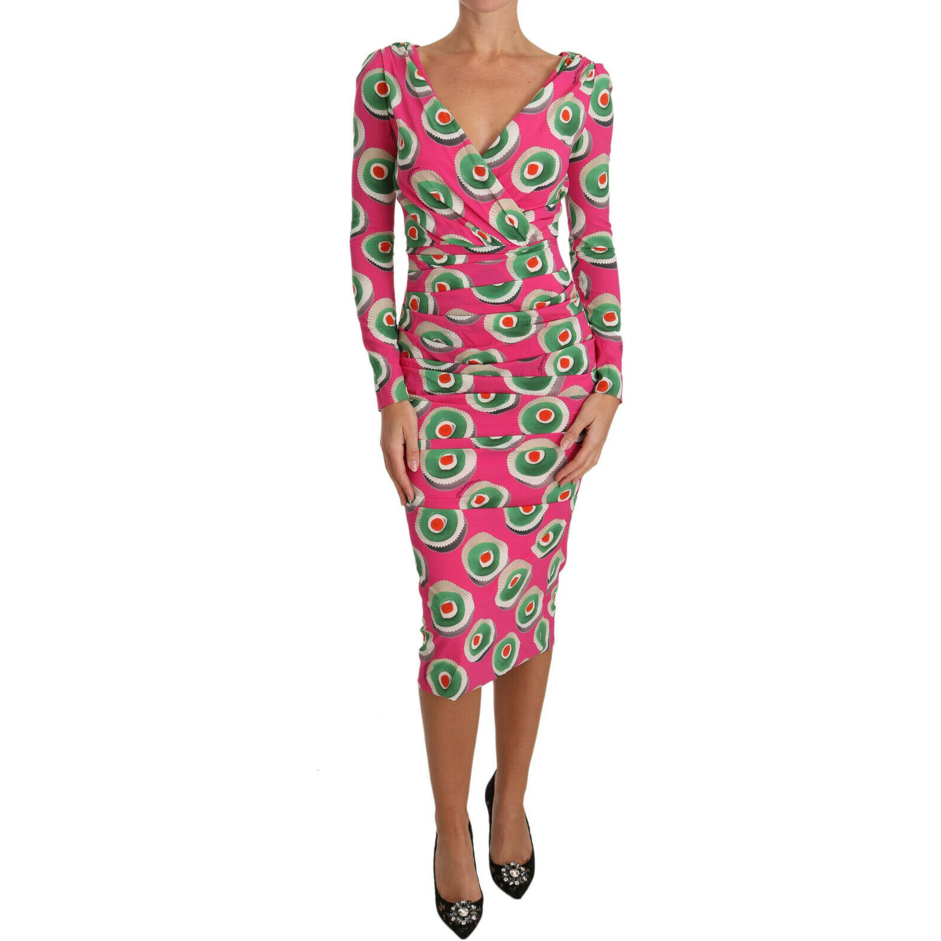 Pink Silk Cup Cake Sheath Stretch Dress